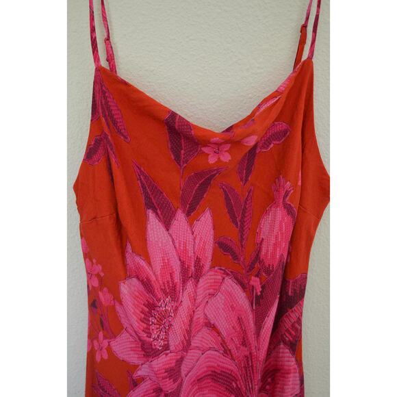 Farm Rio Summer Fruit Satin Maxi Slip Dress Size Medium - Picture 4 of 5